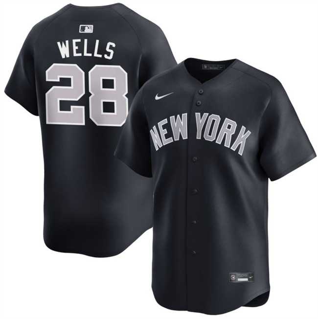 Men%27s New York Yankees #28 Austin Wells Navy 2025 Alternate Limited Stitched Jersey Dzhi->new york yankees->MLB Jersey